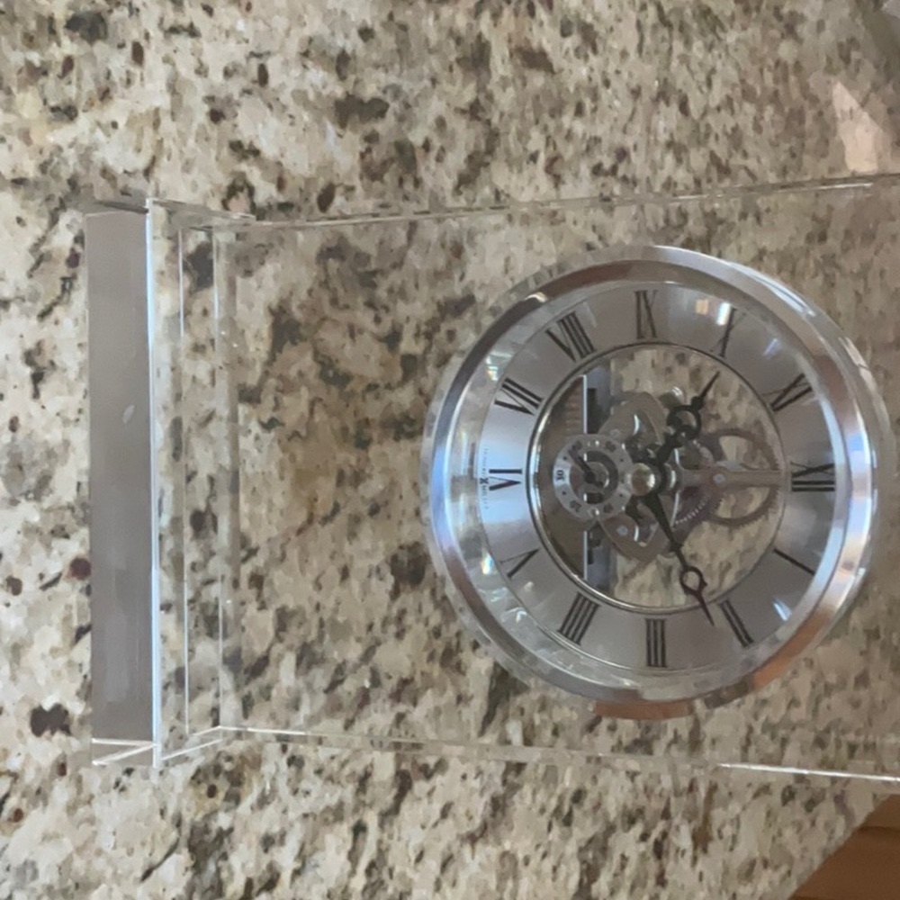 Silver Howard Miller Brighton desk Clock